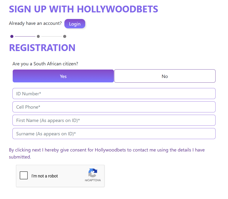 Hollywoodbets Registration