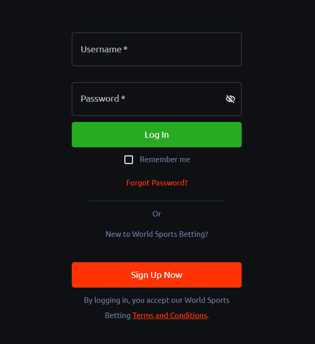 World Sports Betting login