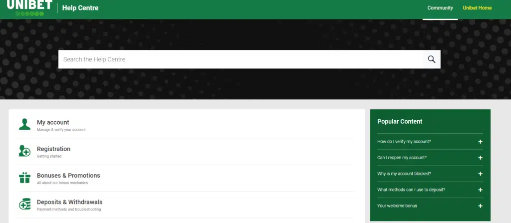 Unibet South Africa customer support