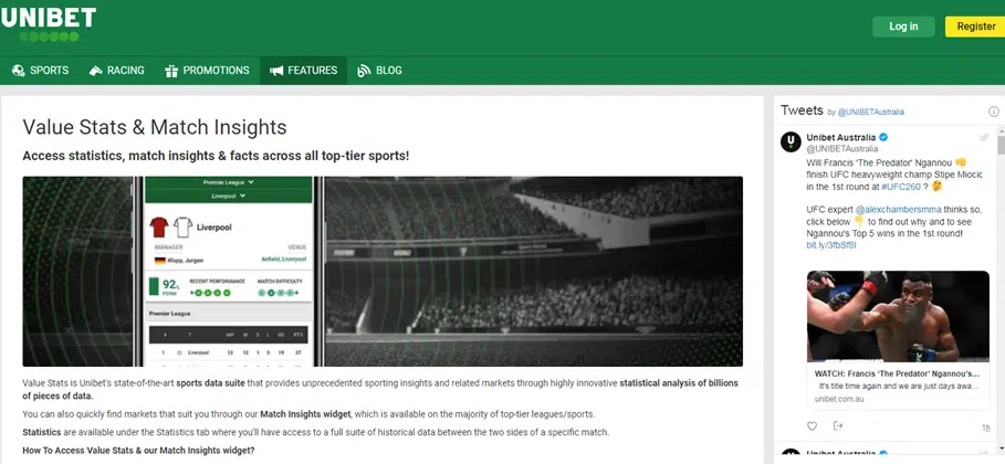 Unibet South Africa features