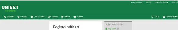 Unibet South Africa how to register