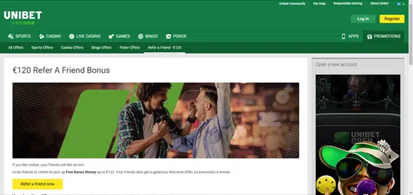 Unibet South Africa reffer a friend promotion