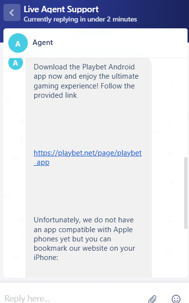 Playbet customer support 