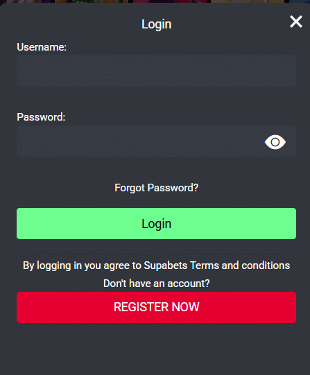 Supabets login 