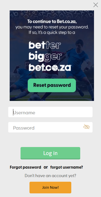 Bet.co.za login 