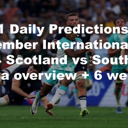 10/11 Daily Predictions November Internationals 2024 Scotland vs South Africa overview + 6 weekend bets