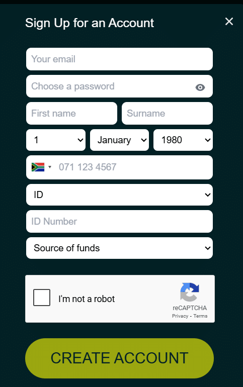ZARbet registration