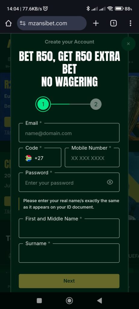 Enter your personal details