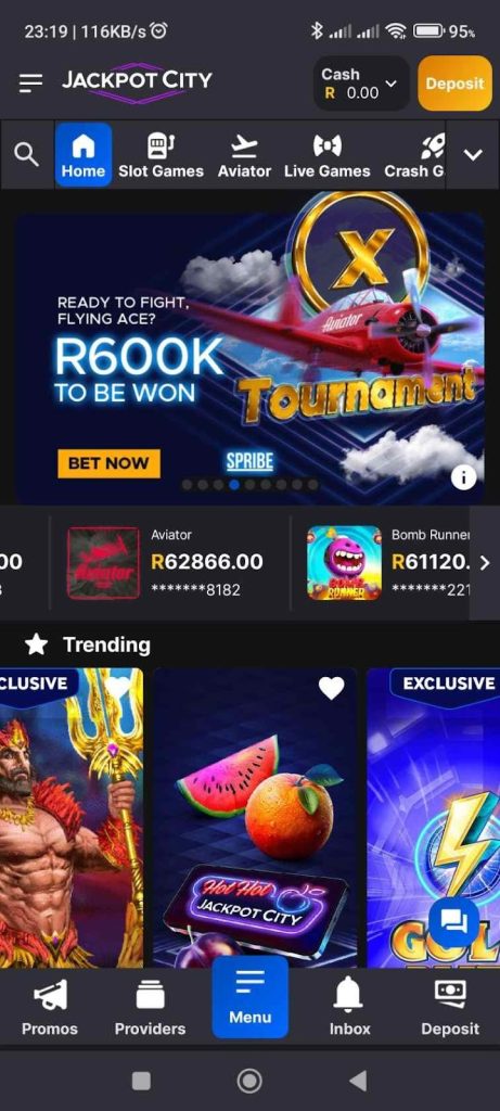 Click the deposit button to transfer funds into your account.