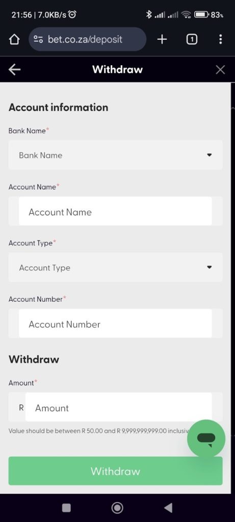 bet.co.za withdrawal process. 