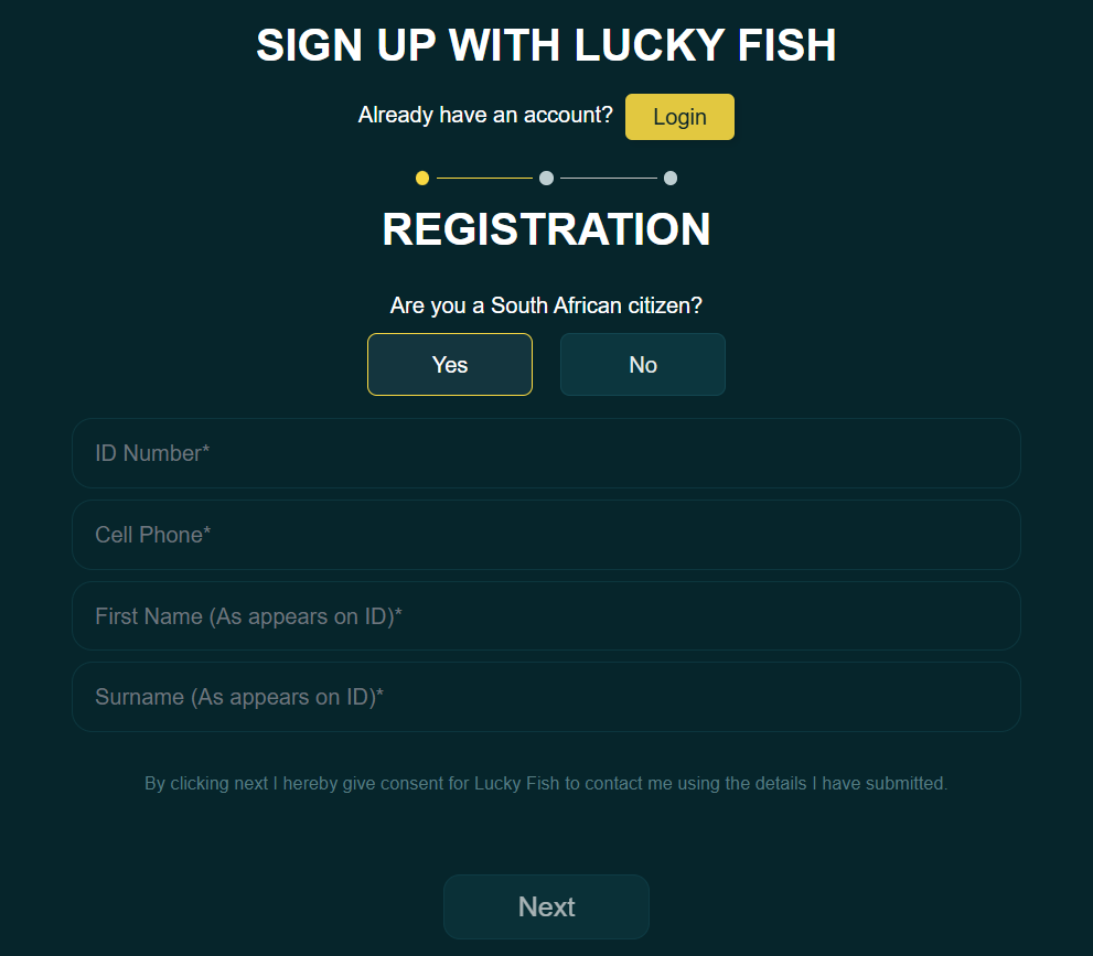 How to register with Lucky Fish