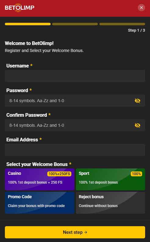 How to register with Betolimp 