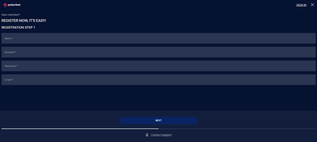 How to register with Pokerbet