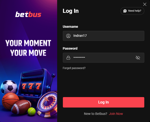 BetBus login