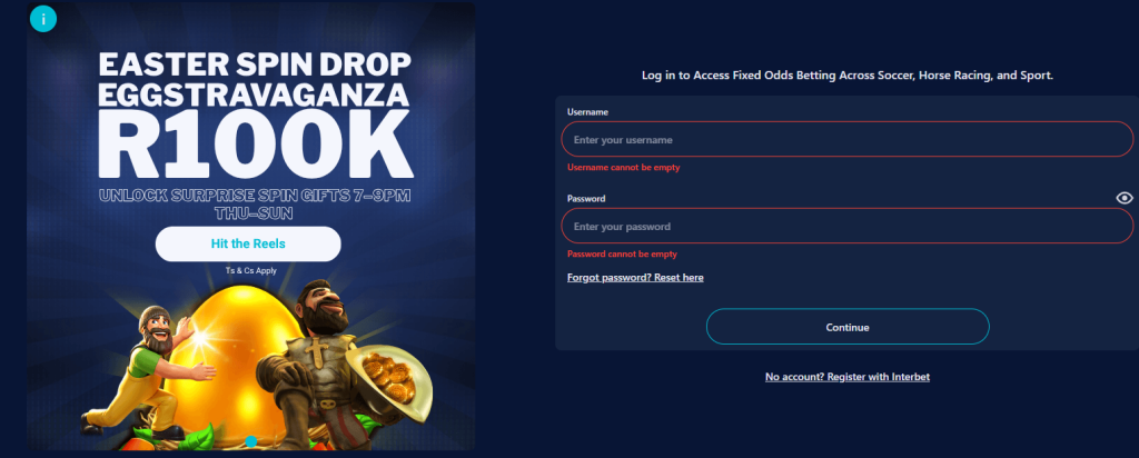 Interbet Login Page 
